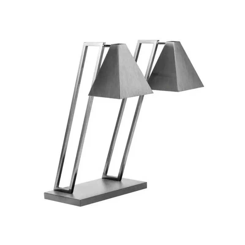 Rosseto Double Stainless Steel Pyramid Heat Lamp with Metal Base - 1 Piece - 16.5 x 19.25 x 26 In.