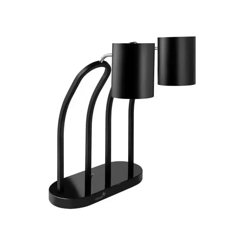 Rosseto Double Black Matte Heat Lamp - Plain Shade - Black Metal Base 1 EA - 18.5 x 19.5 x 26 In.