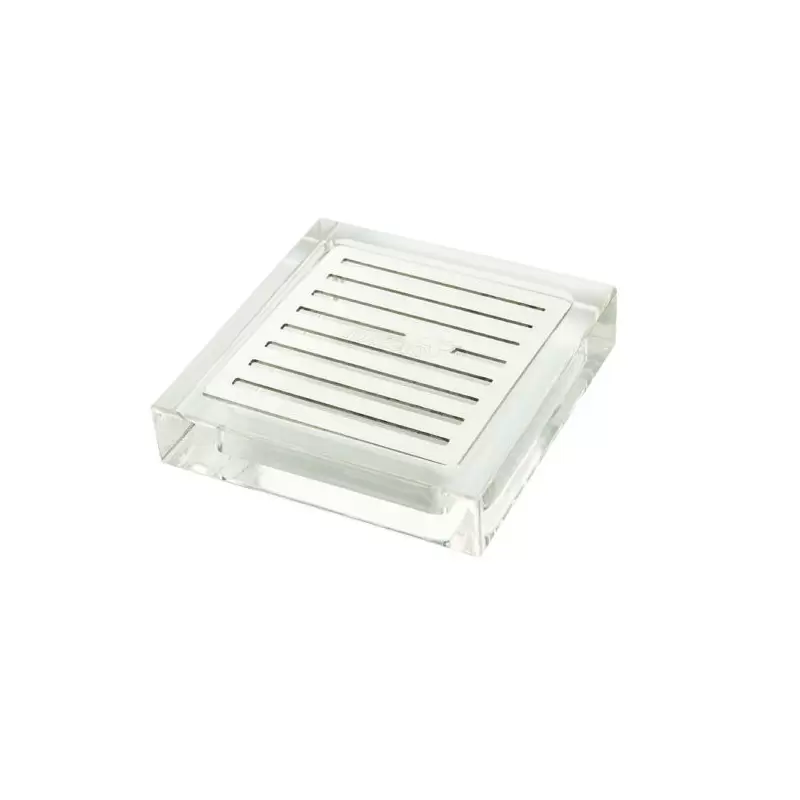 Rosseto Square Acrylic Drip Tray with Stainless Steel Insert - 1 Piece - 4.25 x 4.25 x 1 In.