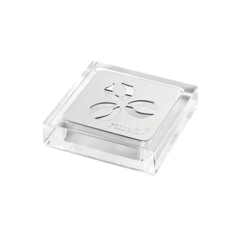 Rosseto Iris Square Acrylic Drip Tray with Stainless Steel Insert - 1 Piece - 4.3 x 4.3 x 1 In.