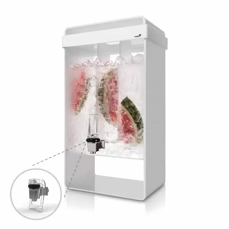 Rosseto Infusion 5 Gal. White Beverage Dispenser - 1 Piece - 13.5 x 8.5 x 22 In.