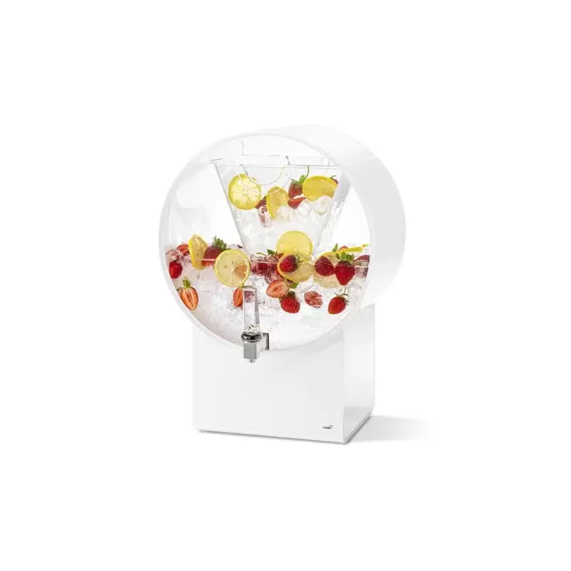 Rosseto Lucid Barrel 5 Gal. White Acrylic Beverage Dispenser - 1 Piece - 14.5 x 9.75 x 20.13 In.