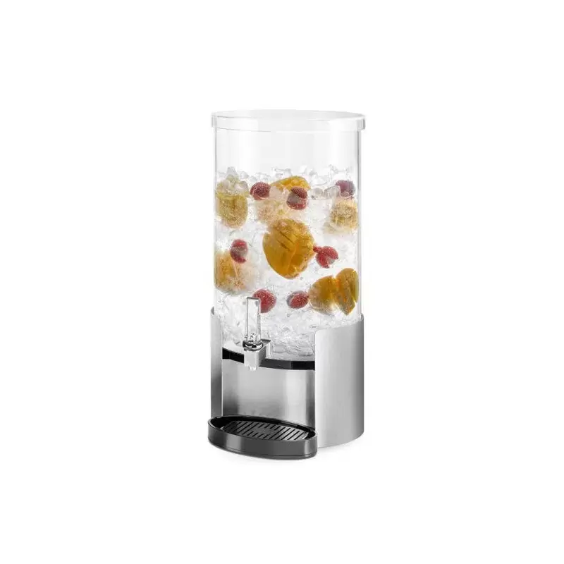 Rosseto Elliptic 4 Gal. Beverage Dispenser with Stainless Steel Base and Drip Tray - 1 Piece - 11.13 x 11.25 x 22 In.