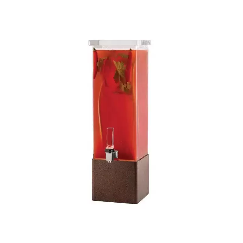 Rosseto Square 2 Gal. Beverage Dispenser with Bronze Base - 1 Piece - 7.5 x 7.5 x 23.5 In.