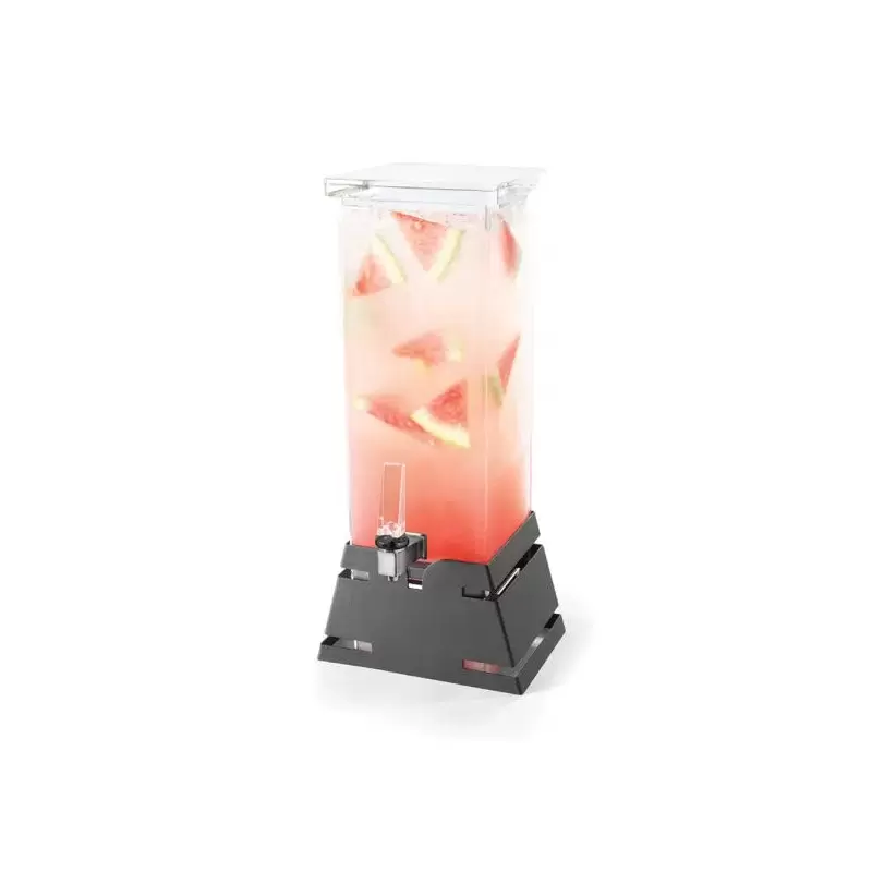 Rosseto Square 2 Gal. Beverage Dispenser with Black Matte Pyramid Base - 1 Piece - 10.38 x 7.5 x 23.5 In.