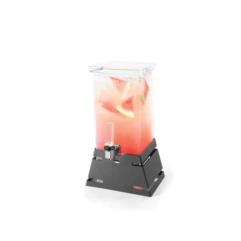 Rosseto Square 1 Gal. Beverage Dispenser with Black Matte Pyramid Base - 1 Piece - 10.38 x 7.5 x 16.75 In.