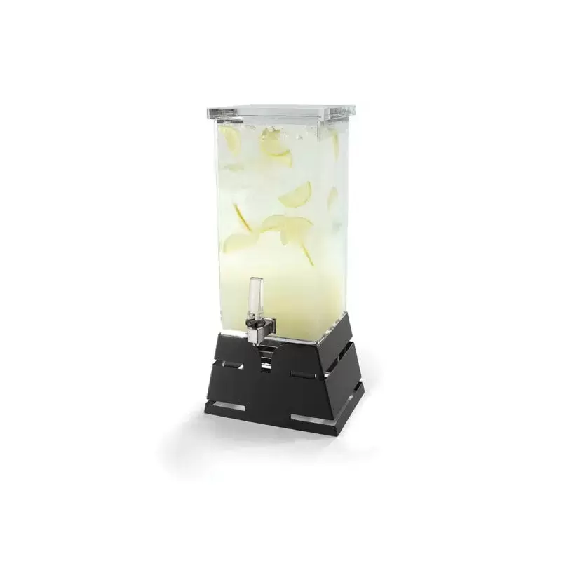 Rosseto Square 4 Gal. Beverage Dispenser with Black Matte Pyramid Base - 1 Piece - 11.63 x 9 x 23.5 In.