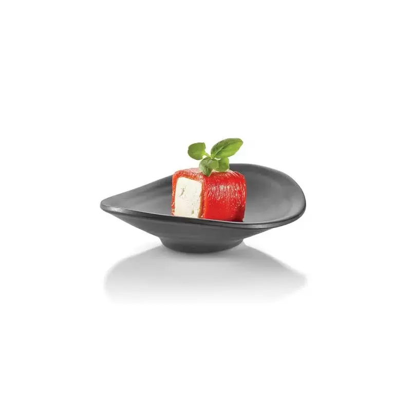 Rosseto Rustic Black Melamine Scallop Mini Dish (Set of 12 pcs.) - 1 SET - 4.25 x 3.75 x 1 In.