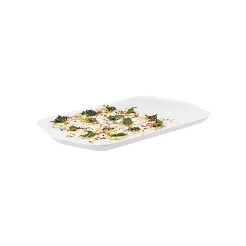 Rosseto Forme' Melamine Rectangle White Tray (Set of 3 pcs.) - 1 SET - 20.25 x 12.25 x 1 In.