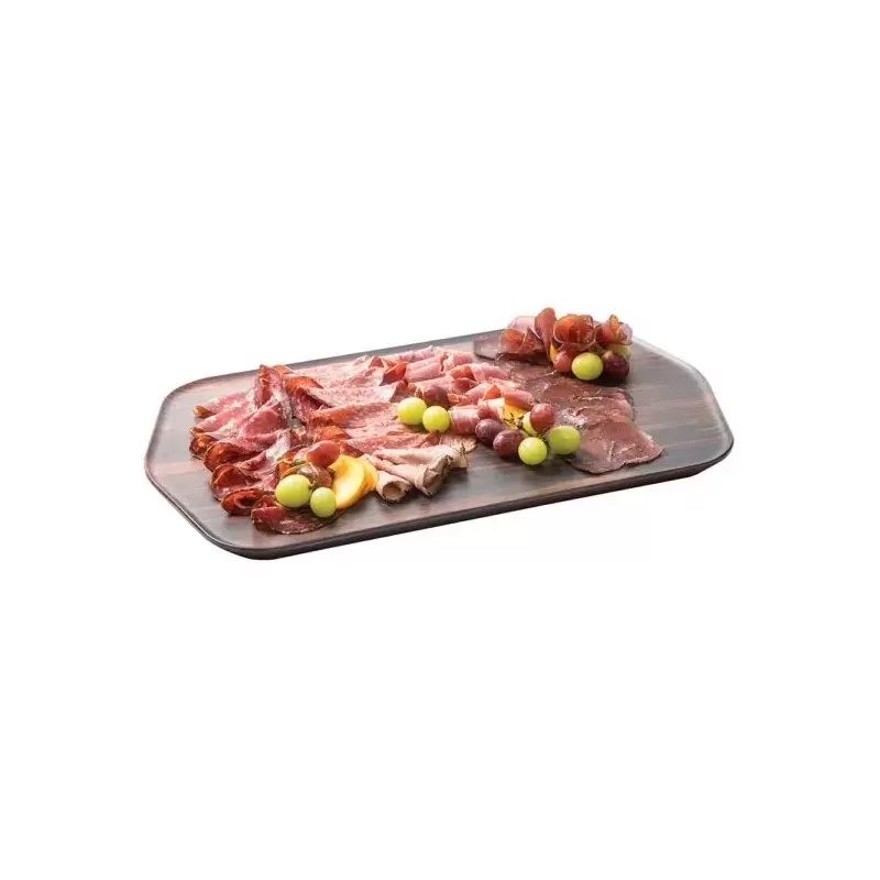 Rosseto Forme' Melamine Rectangle Walnut Tray (Set of 3 pcs.) - 1 SET - 20.25 x 12.25 x 1 In.