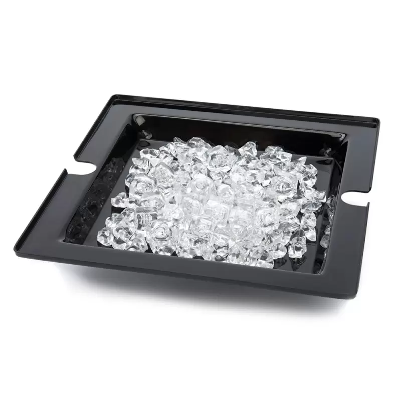 Rosseto Square Black Acrylic Ice Tub for Swan Riser - 1 Piece - 14.13 x 14.13 x 3 In.