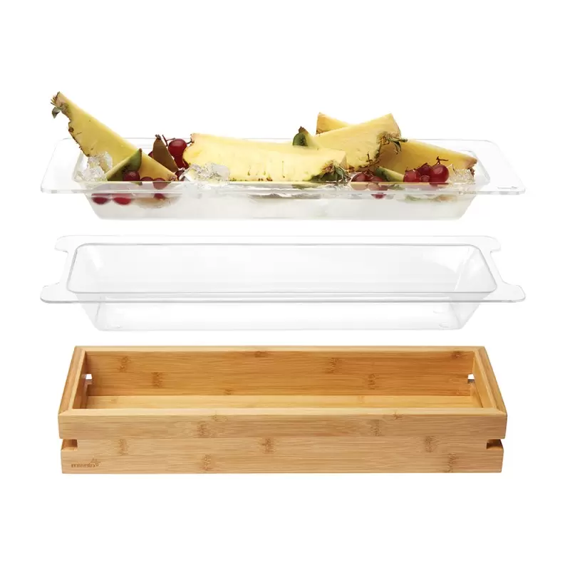 Rosseto Clear Acrylic Insert for Natura Medium Bamboo Tray (2 pcs.) - 1 Piece - 20 x 7 x 2.75 In.