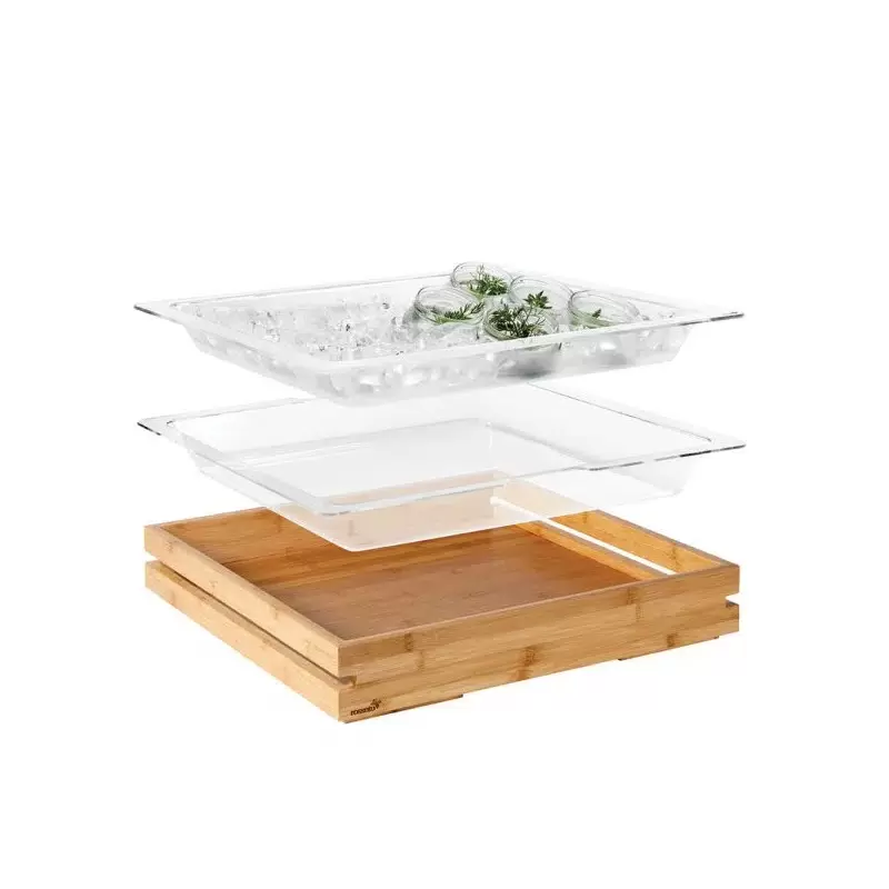 Rosseto Clear Acrylic Insert for Natura Large Bamboo Tray (2 pcs.) - 1 Piece - 20 x 20 x 3 In.