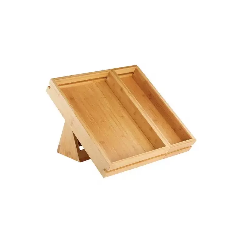 Rosseto Natura Bamboo Medium Tray - Double Medium Tray - & Stand Set (3 pcs.) - 1 Piece - 19.38 x 17.75 x 13 In.