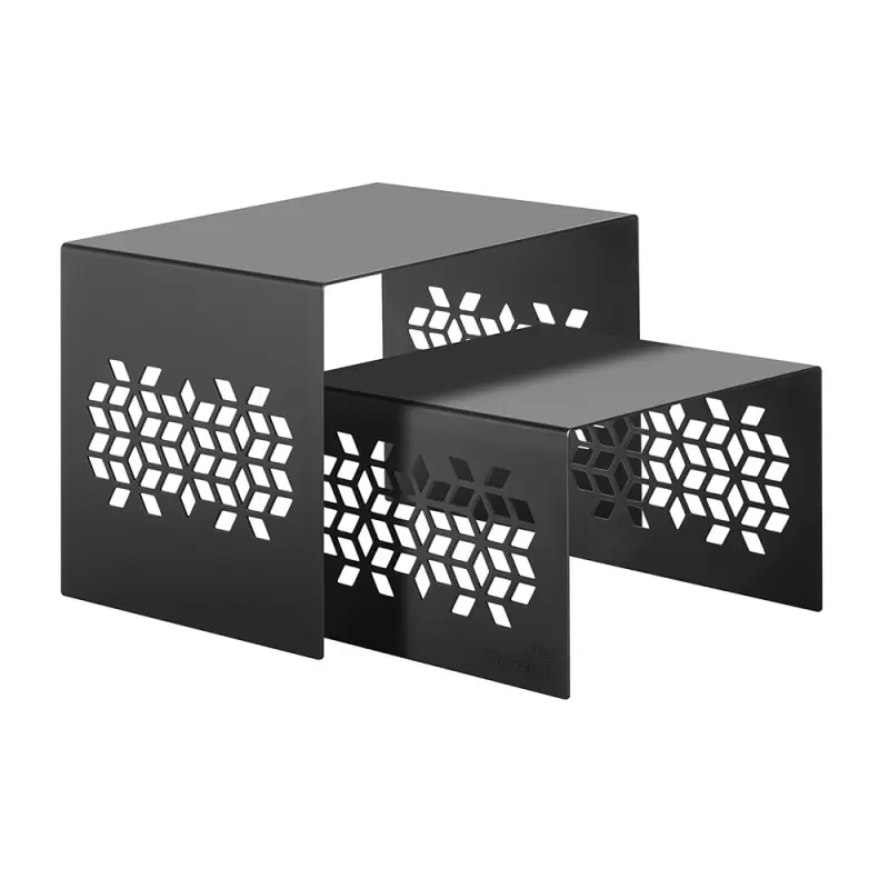 Rosseto Mosaic Square Black Matte Nesting Risers (2 pcs.) - 1 Piece - 7.63 x 6.13 x 6.13 In.