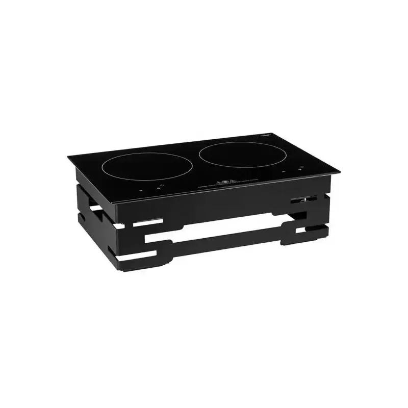 Rosseto Multi-Chef 7" Black Double Induction Kit with Touch-Top Controls - 120V 60Hz - 1 Piece - 21.5 x 13.5 x 8 In.