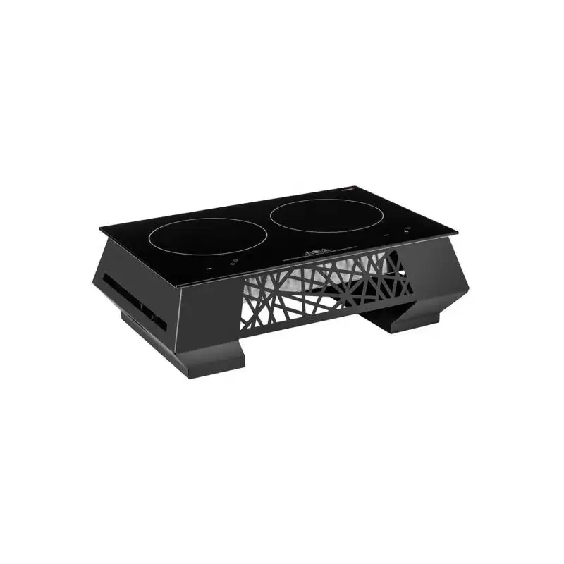 Rosseto GEO Multi-Chef 7" Black Double Induction Kit with Touch-Top Controls - 120V 60Hz - 1 Piece - 24 x 16 x 8 In.