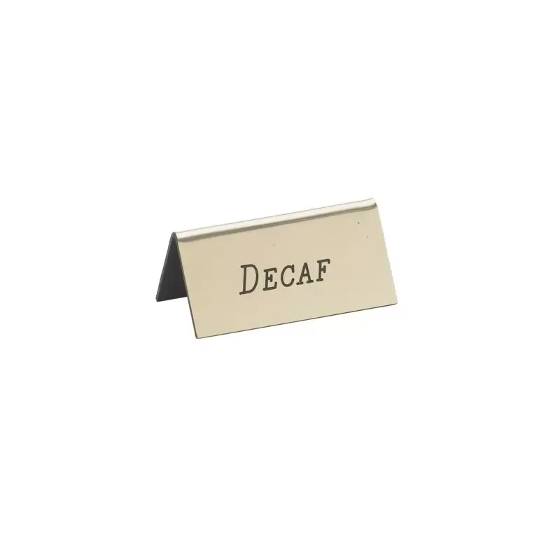 Cal-Mil Gold Decaf Beverage Tent - 3" x 1" x 1 1/2"