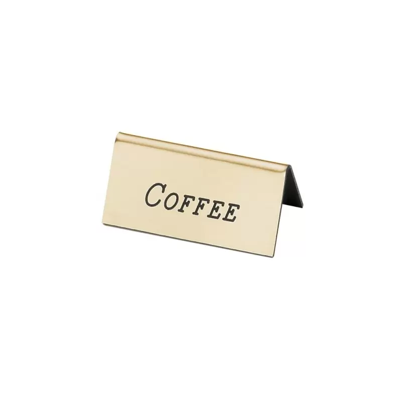 Cal-Mil Gold Coffee Beverage Tent - 3" x 1" x 1 1/2"