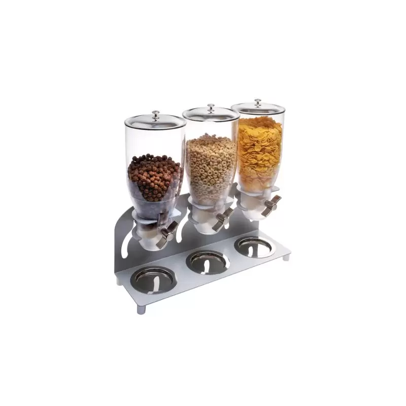 Cal-Mil Turn N Serve Platinum 3.5 Liter Triple Canister Cereal Dispenser