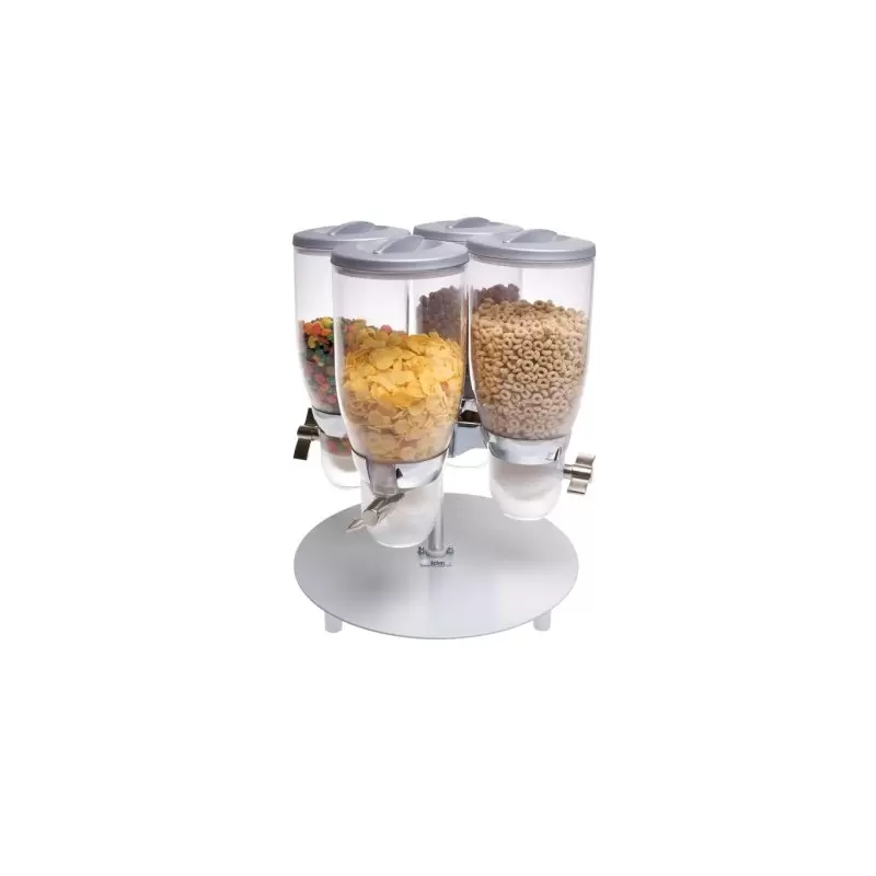 Cal-Mil Turn N Serve Platinum Rotating 3.5 Liter - 4 Canister Cereal Dispenser