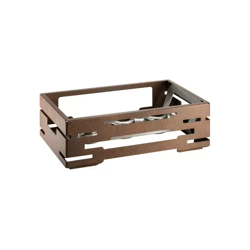 Rosseto Multi-Chef 7" Bronze Warmer with 3 Fuel Holders and Short Burner Stand - 1 Piece - 21.5 x 13.5 x 7.25 In.