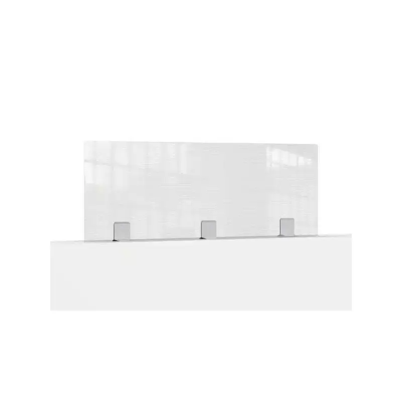 Rosseto Avant Guarde 60" Semi-Clear Polycarbonate Tabletop Divider - includes Stainless Steel Brackets - 1 Piece - 60 x 3 x 20 I