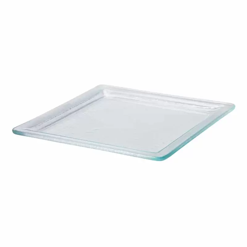 Rosseto Aroma Crystal Clear Square platter with Rim - 1 Piece - 9 x 9 x .5 In.