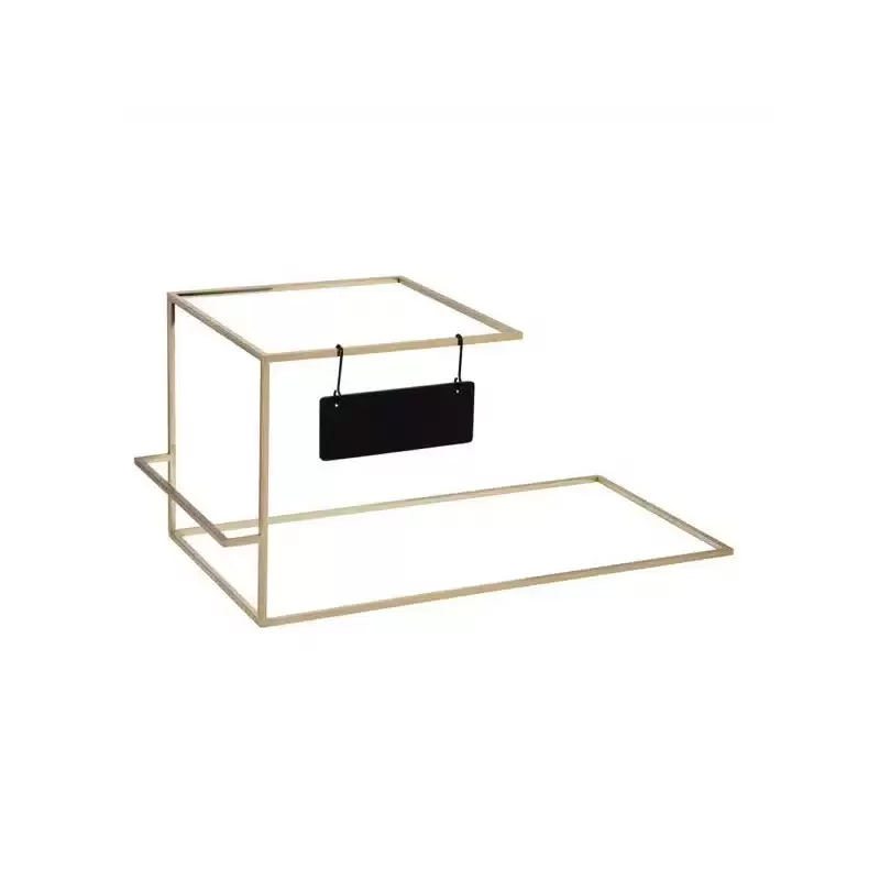 Rosseto Sky Rize Trio Riser Gold Painted - with 1 Hanging Sign - 1EA - 18.25 x 8.5 x 8.5 In.