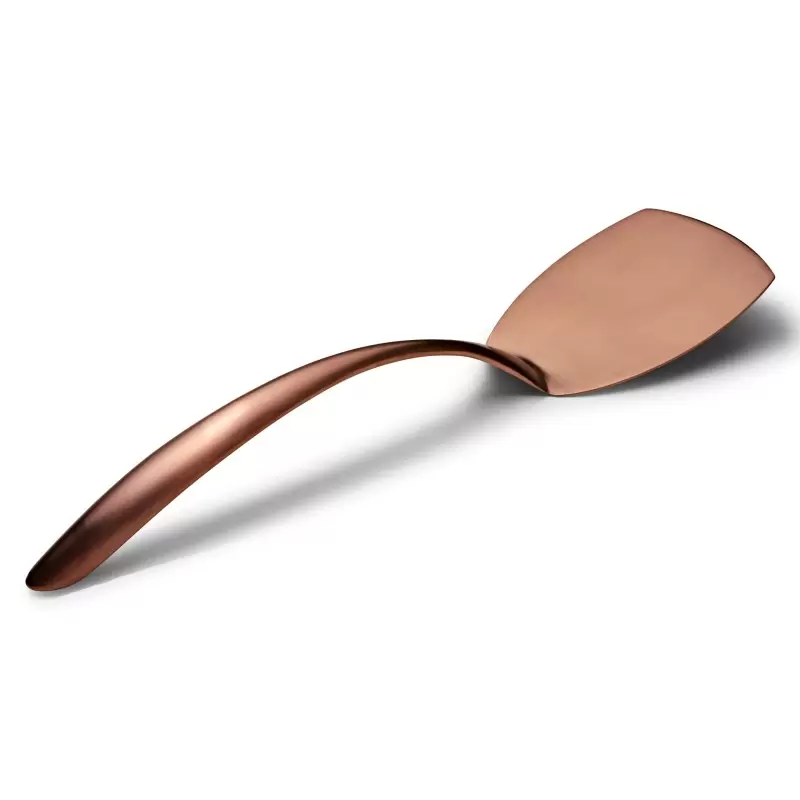 Bon Chef Solid EZ Use Banquet Stainless Steel Serving Turner - 14-3/4" Rose Gold Matte Finish