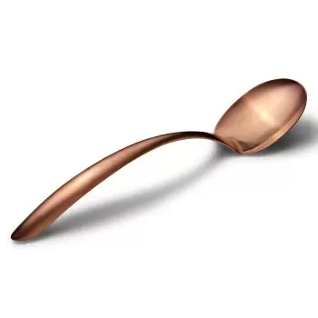 Bon Chef EZ Use Banquet Stainless Steel Serving Spoon 2 Oz. - 13-1/2" Rose Gold Matte Finish