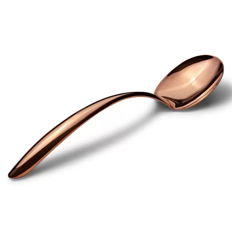 Bon Chef EZ Use Banquet Stainless Steel Serving Spoon 2 Oz. - 13-1/2" Rose Gold Mirror Finish