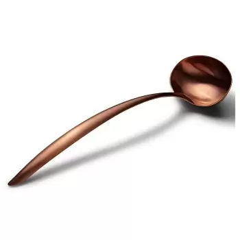 Bon Chef EZ Use Banquet Stainless Steel Serving Ladle 6 oz. - 15" Rose Gold Matte Finish