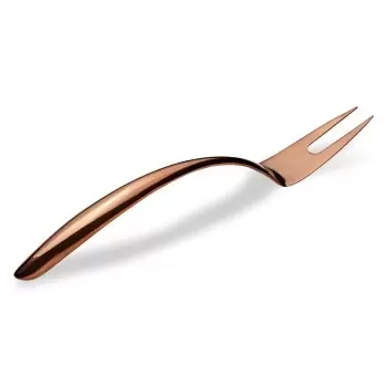 Bon Chef EZ Use Banquet Stainless Steel Serving Fork 14" - Hollow Cool Handle Rose Gold Mirror Finish