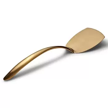 Bon Chef Solid EZ Use Banquet Stainless Steel Serving Turner - 14-3/4" Gold Matte Finish