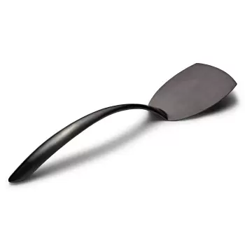 Bon Chef Solid EZ Use Banquet Stainless Steel Serving Turner - 14-3/4" Black Matte Finish