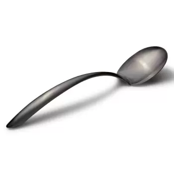 Bon Chef EZ Use Banquet Stainless Steel Serving Spoon 2 Oz. - 13-1/2" Black Matte Finish