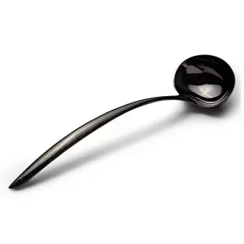 Bon Chef EZ Use Banquet Stainless Steel Serving Ladle 6 oz. - 15" Black Hammered Finish