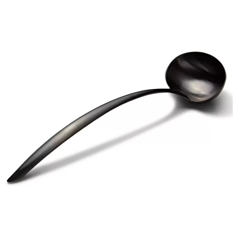 Bon Chef EZ Use Banquet Stainless Steel Serving Ladle 6 oz. - 15" Black Matte Finish