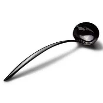 Bon Chef EZ Use Banquet Stainless Steel Serving Ladle 6 oz. - 15" Black Mirror Finish