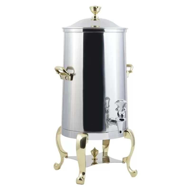 Bon Chef Coffee Urn/Server 1-1/2 Gallon - Insulated - Stainless Steel Exterior Construction With Brass Trim