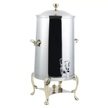 Bon Chef Coffee Urn/Server 2 Gallon - Non-Insulated - Stainless Steel Exterior Construction With Brass Trim