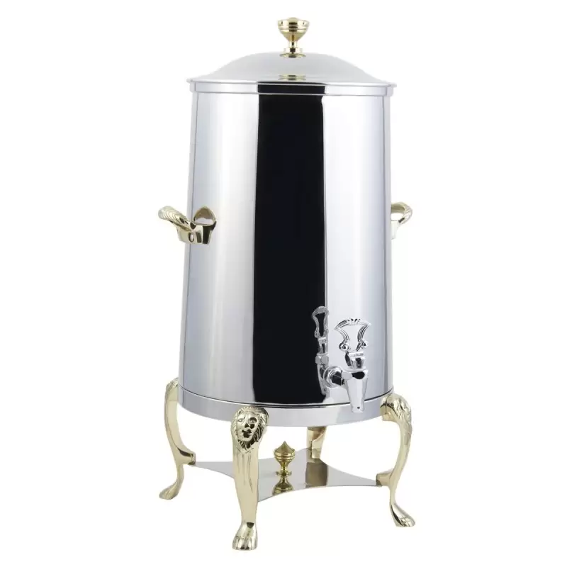 Bon Chef Coffee Urn/Server 2 Gallon - Non-Insulated - Stainless Steel Exterior Construction With Brass Trim