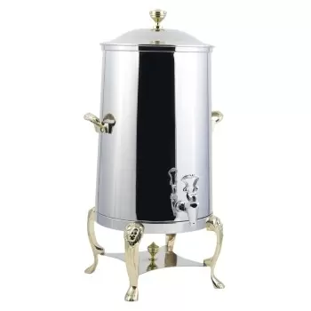 Bon Chef Coffee Urn/Server 3 Gallon - Insulated - Stainless Steel Exterior Construction With Brass Trim