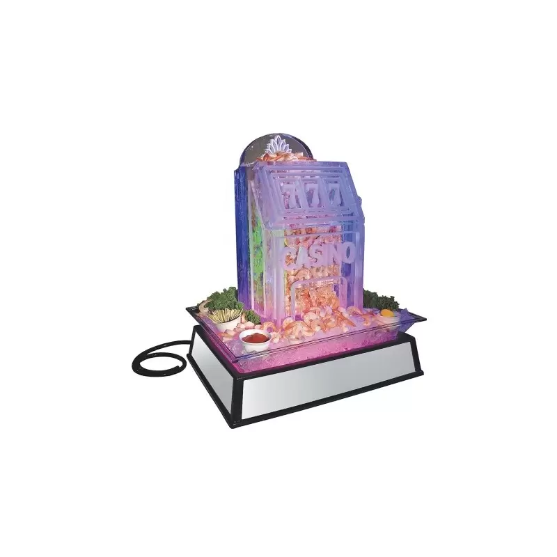 Cal-Mil Small Ice Carving Mirror Cake Pedestal Stand With Drainage Hose And 110V Led Lighting - 19" x 27" x 10"