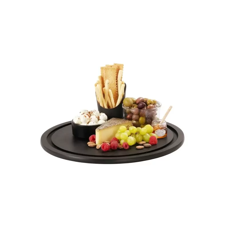 Cal-Mil Round Black Serving Board - 15" x 1"