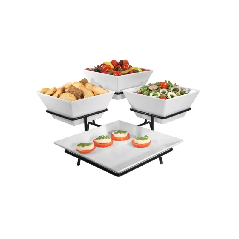 Cal-Mil Melamine Platter And Square Bowl Display