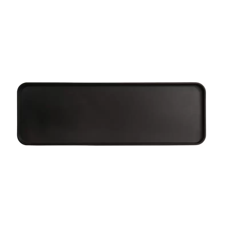 Cal-Mil Hudson 18" x 6" Black Rectangular Melamine Platter