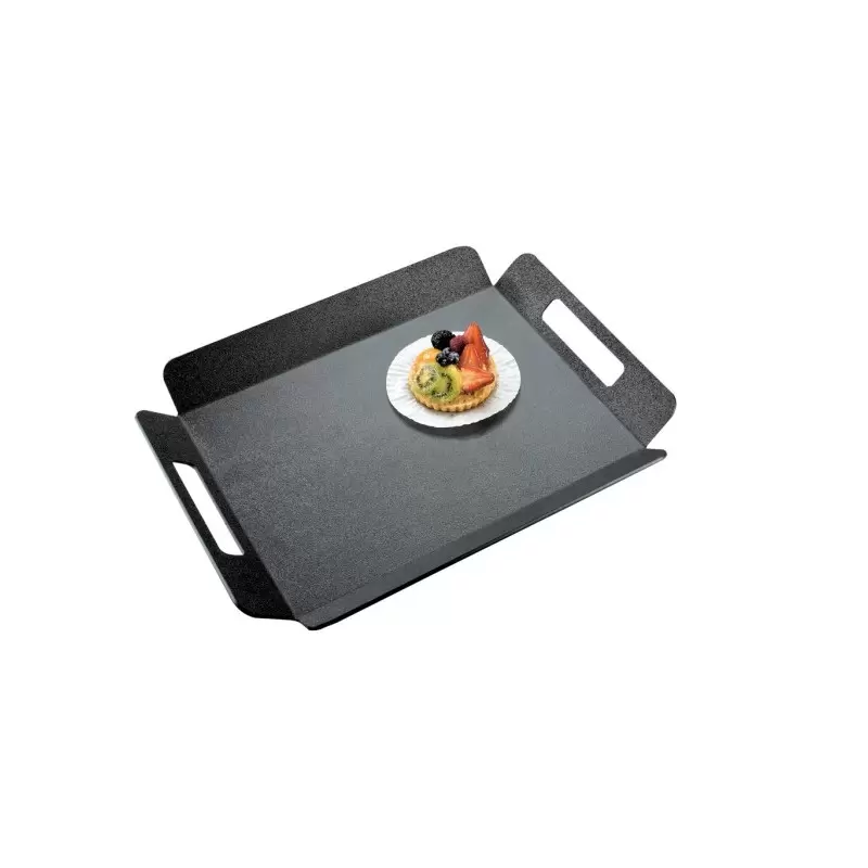 Cal-Mil Classic 22 1/2" x 17" Black Room Service Tray With Raised Edges