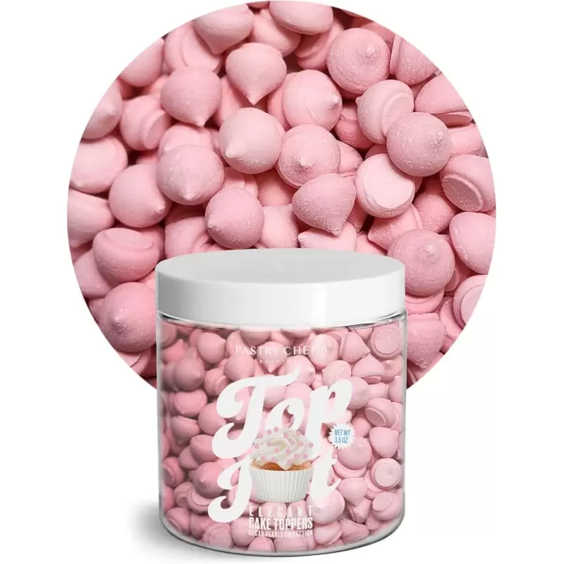 Elegant Mini Meringue Ice Cream and Cake Topping Decorating Collection 3.5oz - Ballet Pink